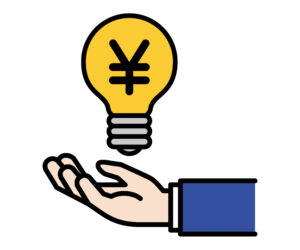 円マークと電球