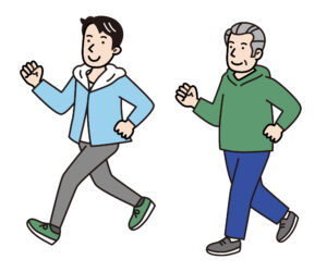 運動する人