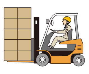 高く積まれた荷物で前が見えない