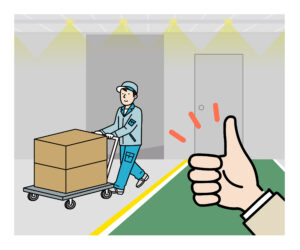 視認性を向上させた通路